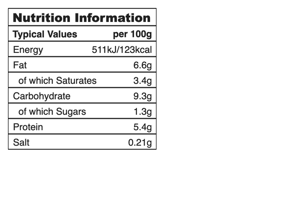 Nutritional information for Cottage Pie